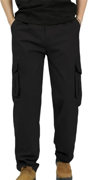 Men's Fashion Cargo Pants Slim Fit Straight Leg Trousers Open Bottom Athletic Pants Business Leisure Cargo Trousers