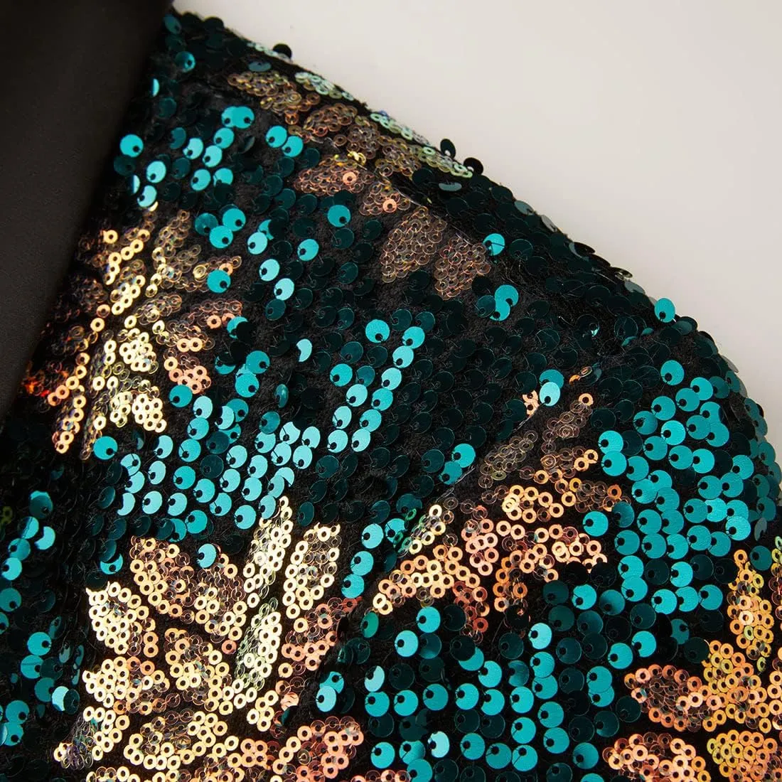 Men's Fashion Colorful Pattern Sequin Blazer Blazer