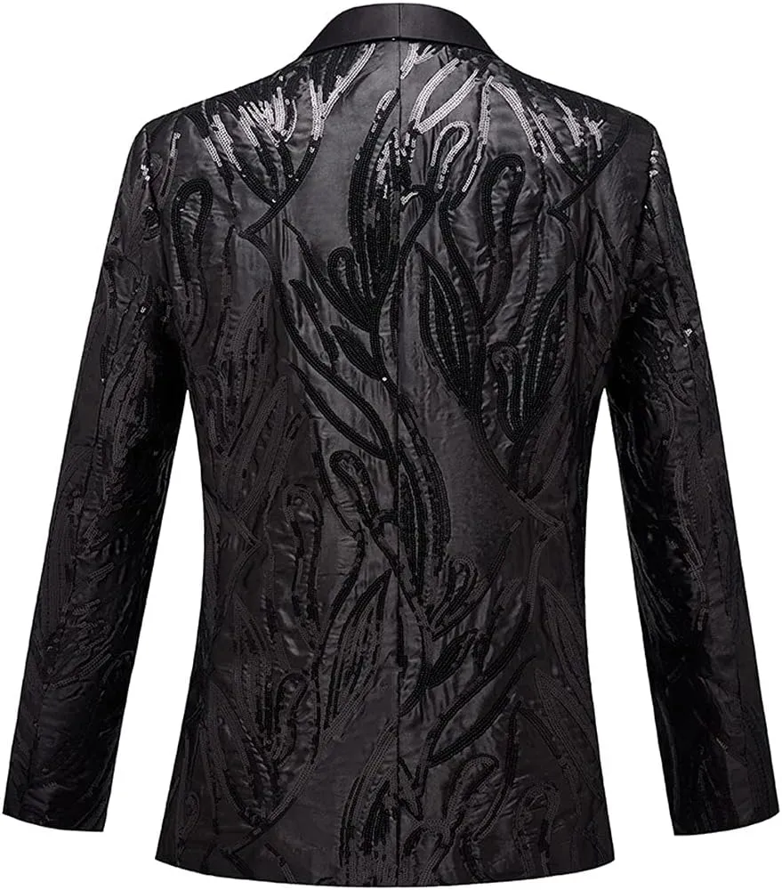 Men's Fashion Colorful Pattern Sequin Blazer Blazer