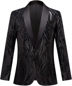 Men's Fashion Colorful Pattern Sequin Blazer Blazer