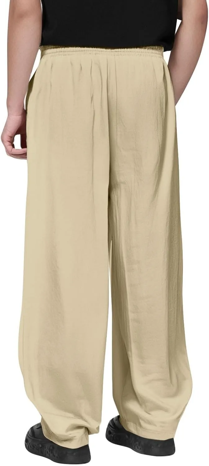 Men's Hip-hop Pants Breathable Linen Loose Casual Daily Sports Home Pants 2025