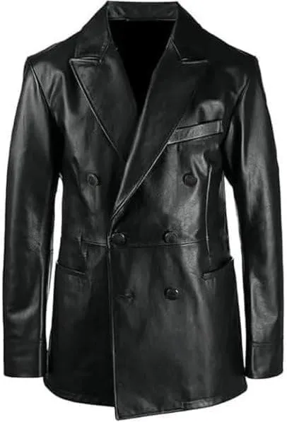 Men's Leather Blazer Coat | Classic Bonds Style Ultimate Leather Blazer for Men | Casual Blazer Jacket for Men