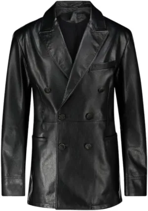 Men's Leather Blazer Coat | Classic Bonds Style Ultimate Leather Blazer for Men | Casual Blazer Jacket for Men