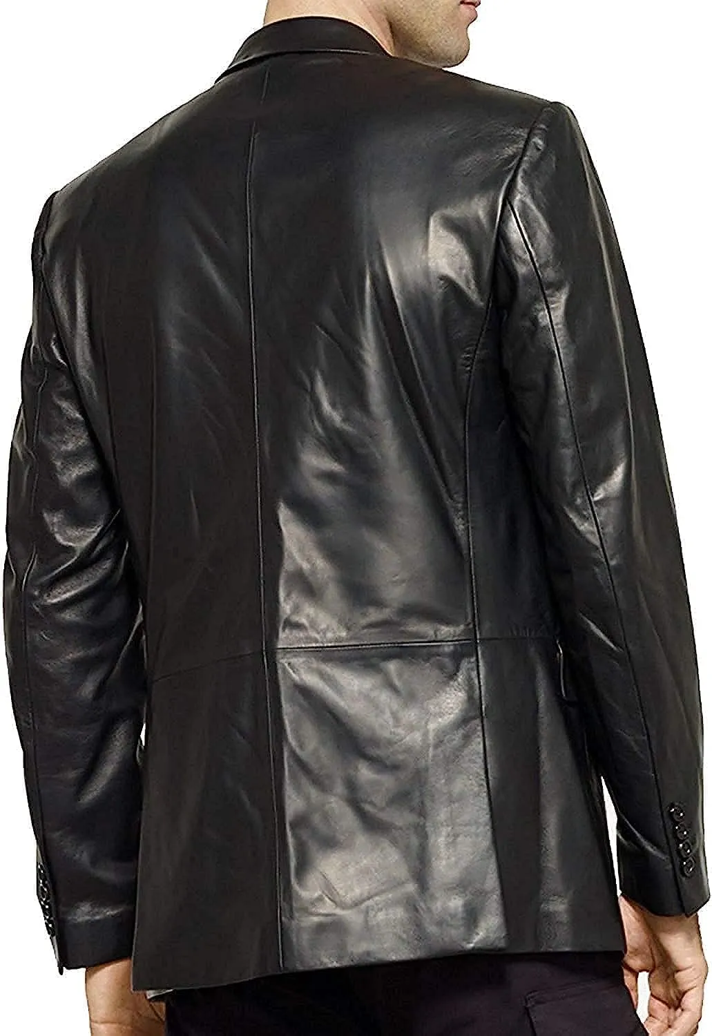 Men's Leather Blazer Coat | Classic Bonds Style Ultimate Leather Blazer for Men | Casual Blazer Jacket for Men
