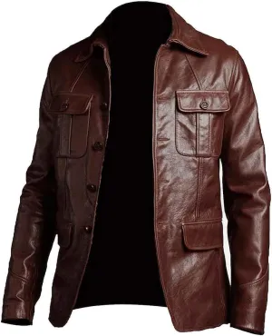 Men's Leather Blazer Coat | Classic Bonds Style Ultimate Leather Blazer for Men | Casual Blazer Jacket for Men