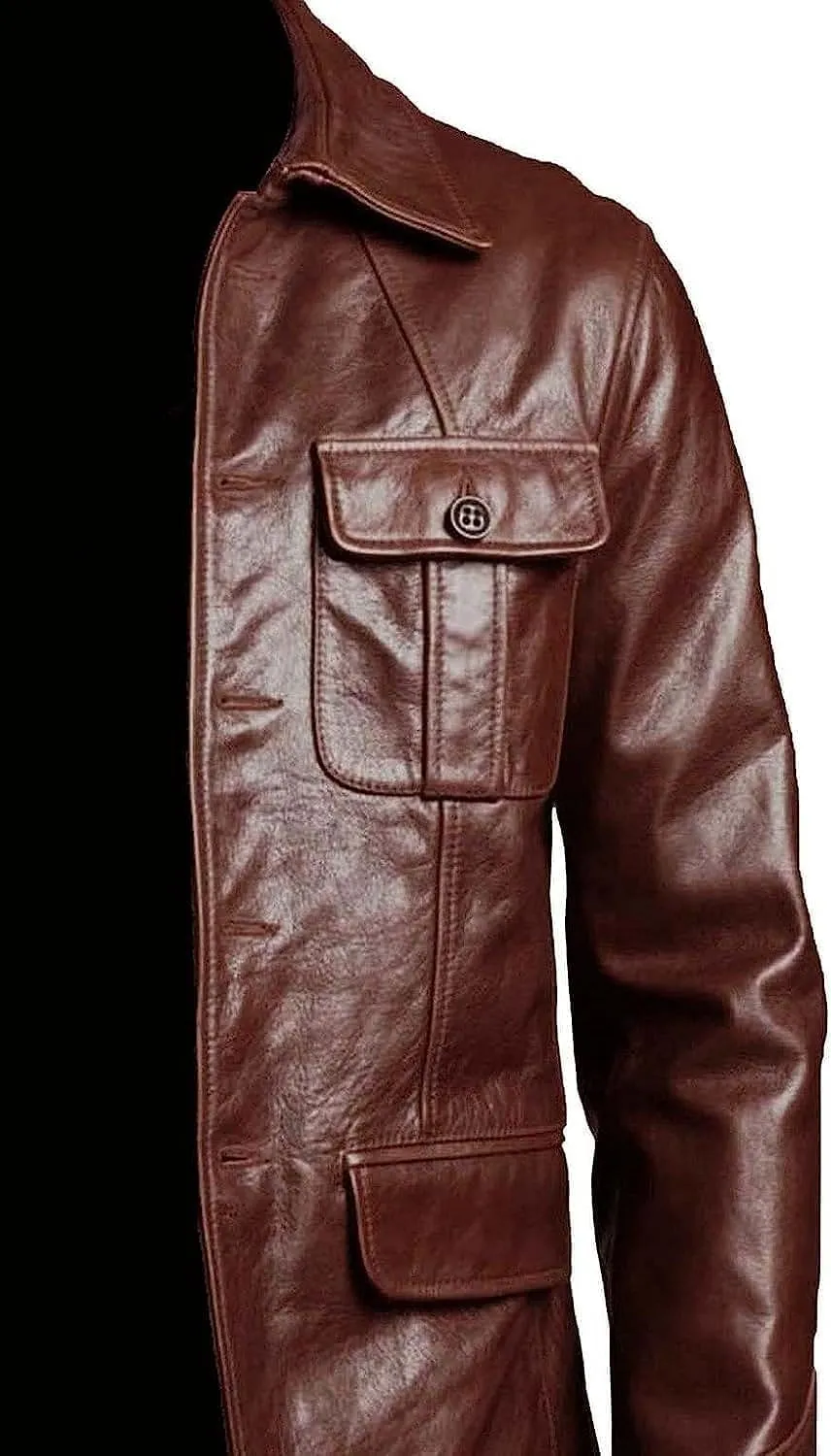 Men's Leather Blazer Coat | Classic Bonds Style Ultimate Leather Blazer for Men | Casual Blazer Jacket for Men