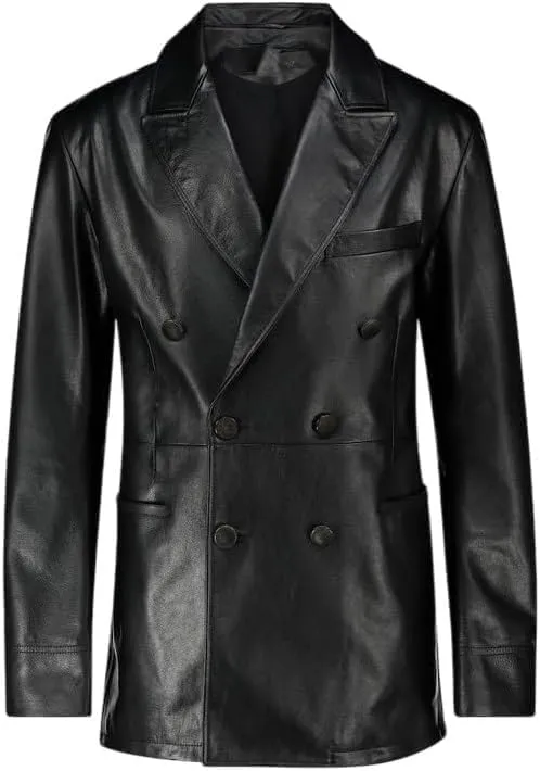Men's Leather Blazer Coat | Classic Bonds Style Ultimate Leather Blazer for Men | Casual Blazer Jacket for Men