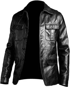 Men's Leather Blazer Coat | Classic Bonds Style Ultimate Leather Blazer for Men | Casual Blazer Jacket for Men
