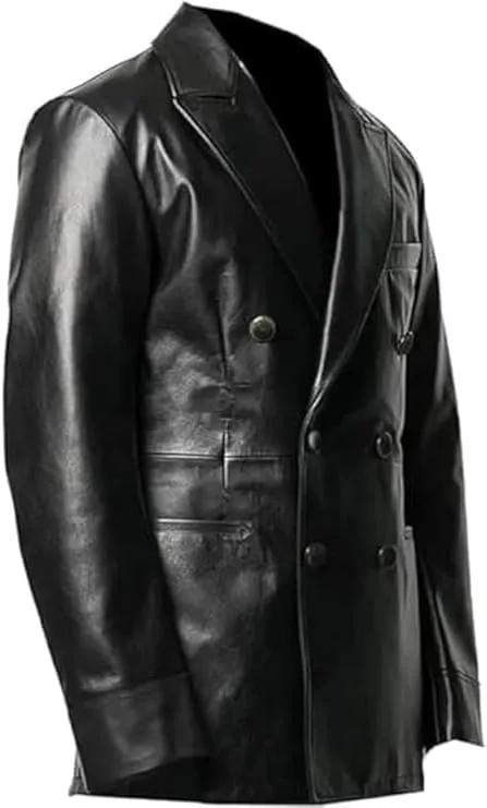 Men's Leather Blazer Coat | Classic Bonds Style Ultimate Leather Blazer for Men | Casual Blazer Jacket for Men