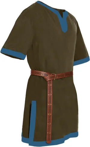 Mens Medieval Pirate Costumes Viking Tunic Shirt Renaissance Knight Warrior Cosplay LARP Halloween Tops with Belt