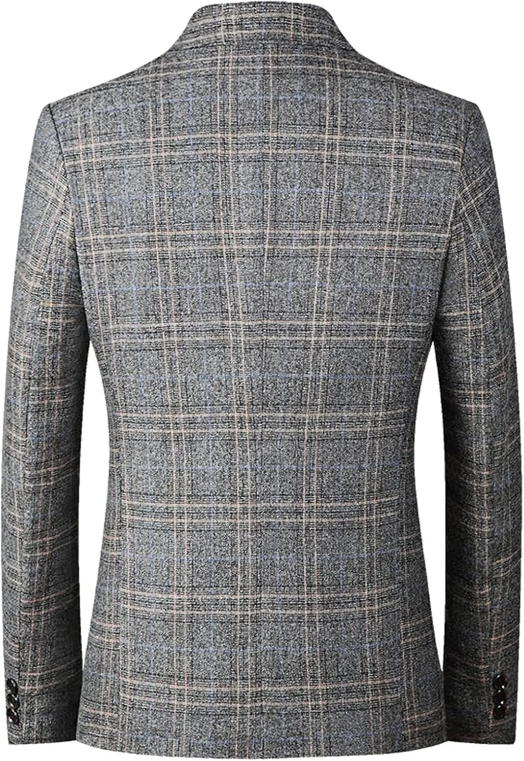 Mens Plaid Sport Coat Slim Classic Fit Two Button Checkered Blazer Lightweight Comfy Lapel Business Casual Daily Suit Jacket