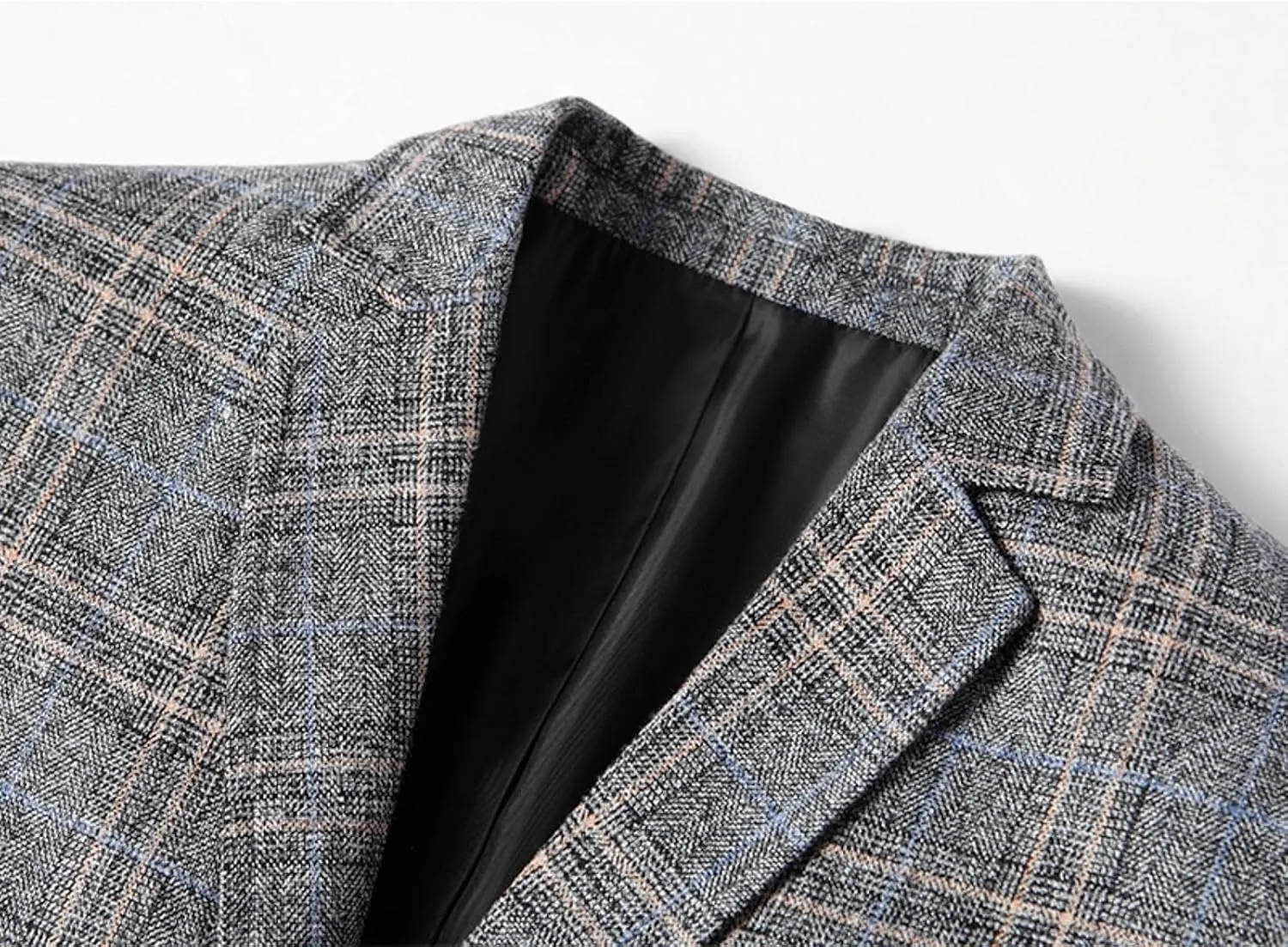 Mens Plaid Sport Coat Slim Classic Fit Two Button Checkered Blazer Lightweight Comfy Lapel Business Casual Daily Suit Jacket