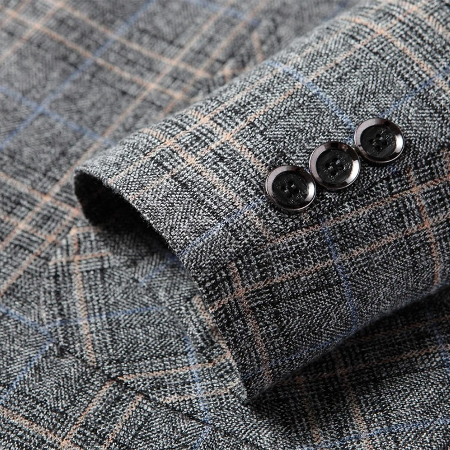 Mens Plaid Sport Coat Slim Classic Fit Two Button Checkered Blazer Lightweight Comfy Lapel Business Casual Daily Suit Jacket