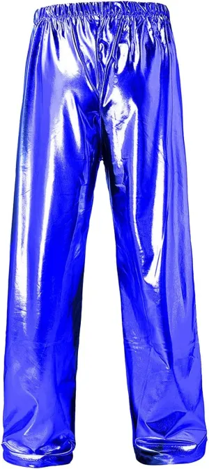 Mens Shiny Metallic Pants Stylish Sequin Straight Legs Jogger Pants Drawstring Waist Party Club Rave Disco Trousers