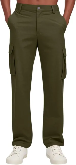 Men's Summer Multi-Pocket Cargo Pants Loose Straight Leg Pants