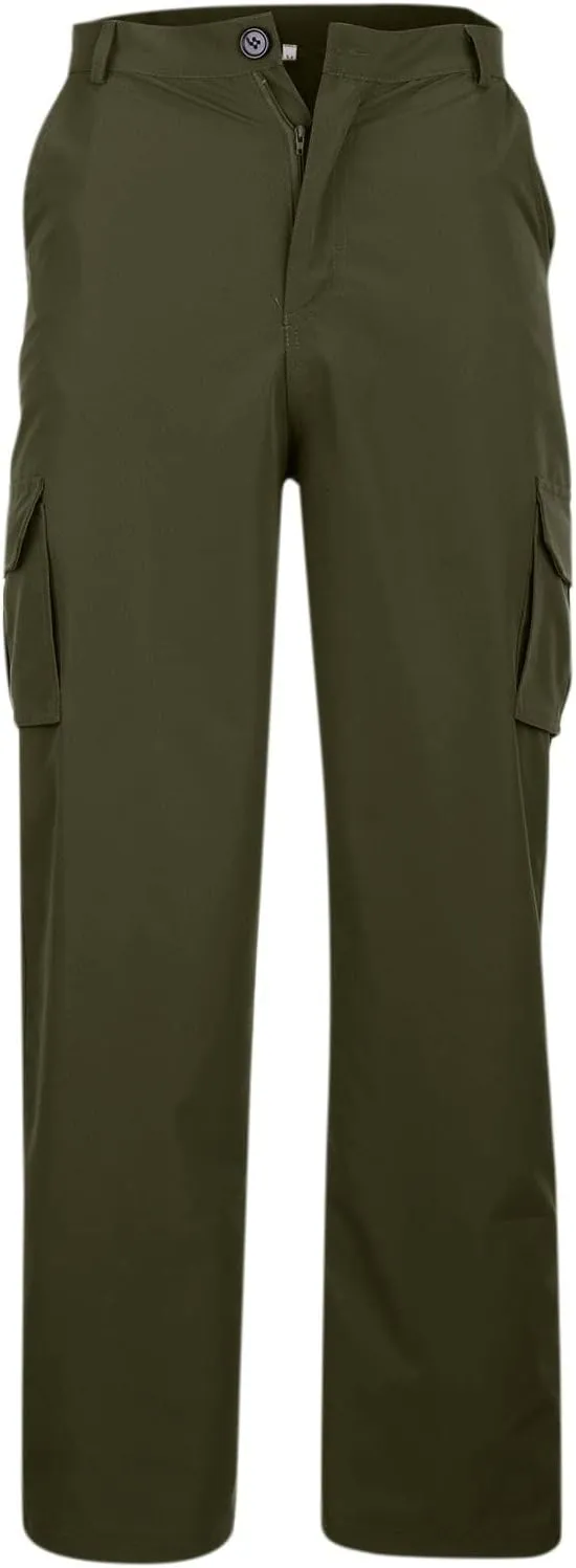 Men's Summer Multi-Pocket Cargo Pants Loose Straight Leg Pants