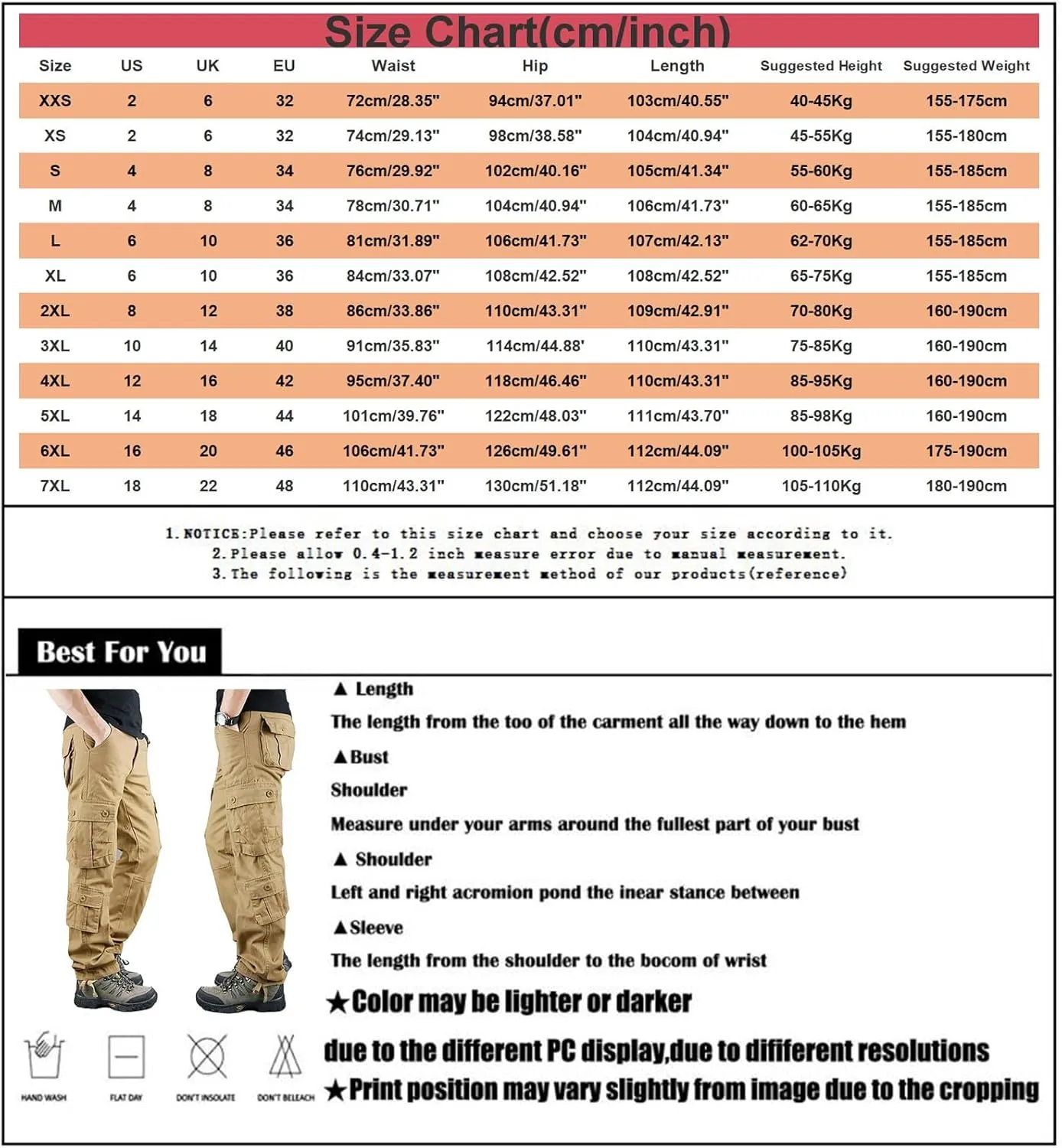 Men's Sweatpants Multi Pocket Cargo Pants Men's Casual Pants Outdoor Wear Plus Size Loose Lounge Pants with Pockets