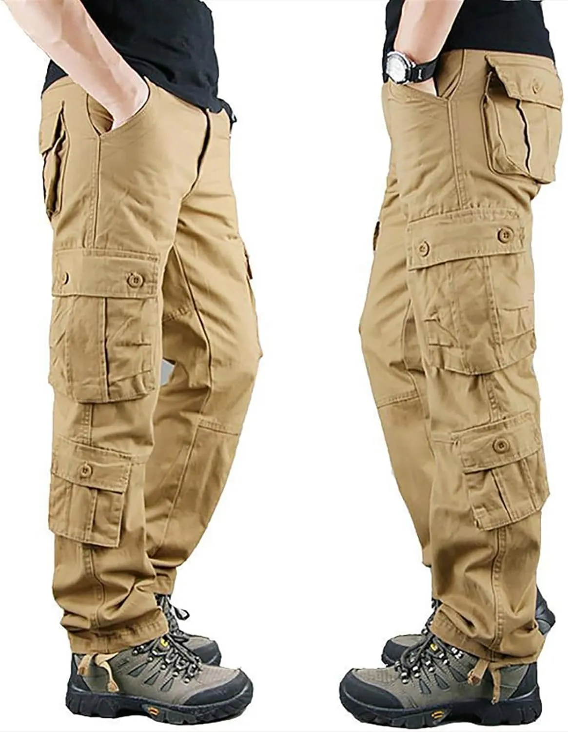Men's Sweatpants Multi Pocket Cargo Pants Men's Casual Pants Outdoor Wear Plus Size Loose Lounge Pants with Pockets