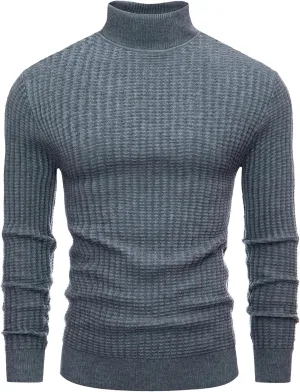 Men's Turtleneck Sweater Slim Fit Turtle Neck Sweater for Men Long Sleeve Pullover Sweater Thermal Sweater