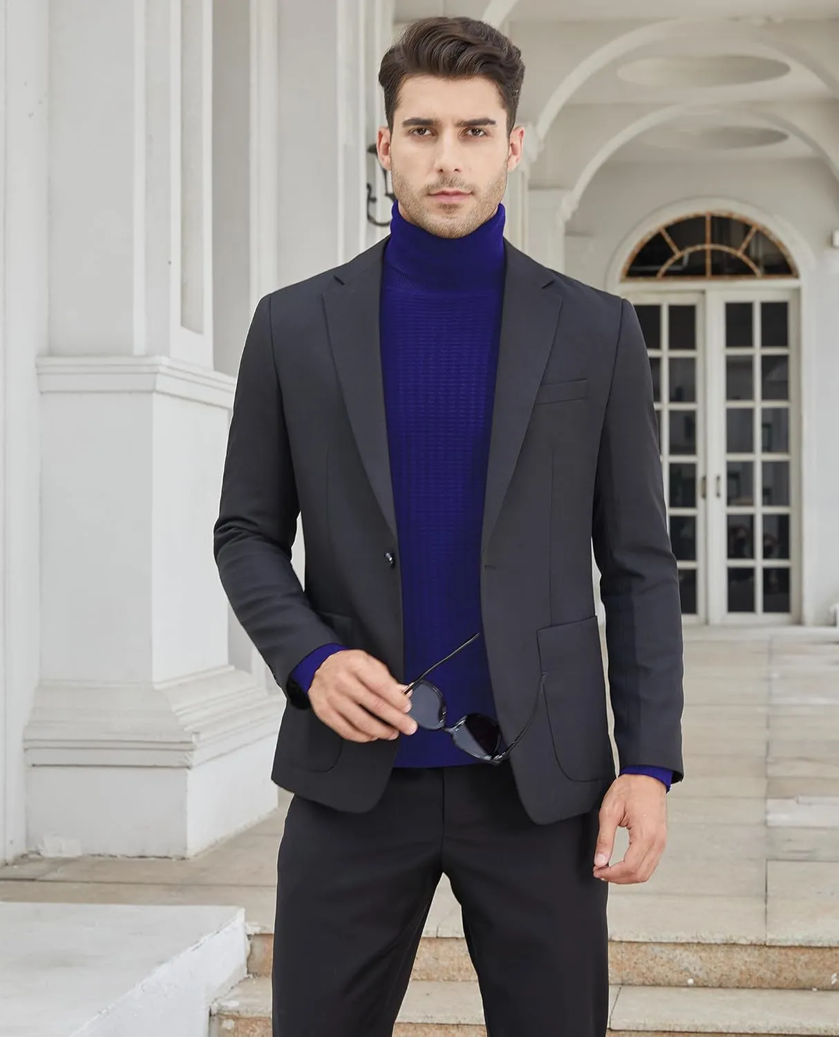Men's Turtleneck Sweater Slim Fit Turtle Neck Sweater for Men Long Sleeve Pullover Sweater Thermal Sweater