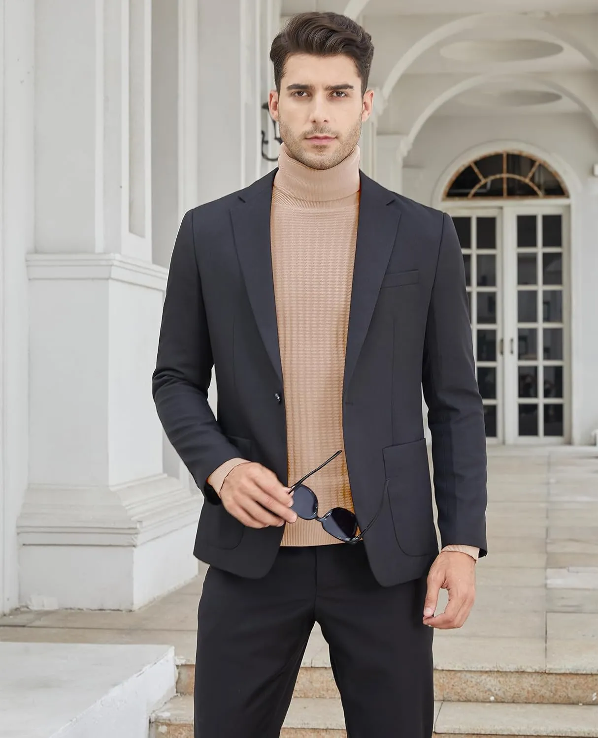 Men's Turtleneck Sweater Slim Fit Turtle Neck Sweater for Men Long Sleeve Pullover Sweater Thermal Sweater