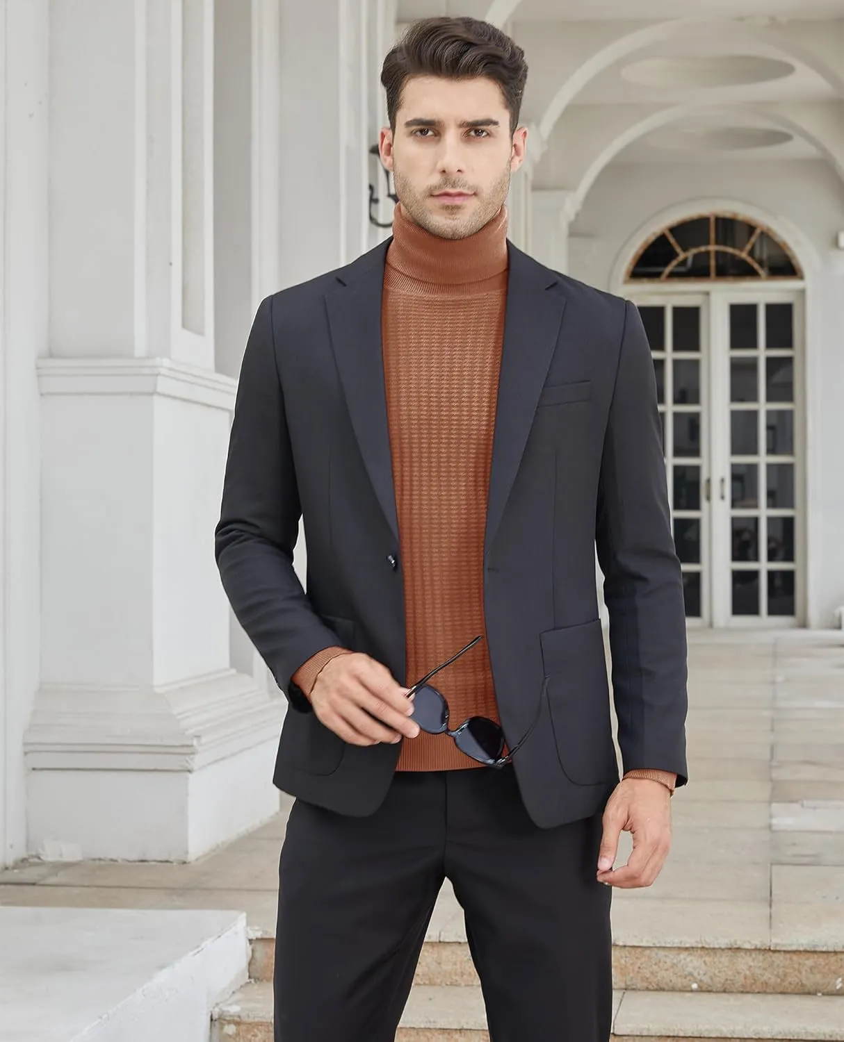 Men's Turtleneck Sweater Slim Fit Turtle Neck Sweater for Men Long Sleeve Pullover Sweater Thermal Sweater