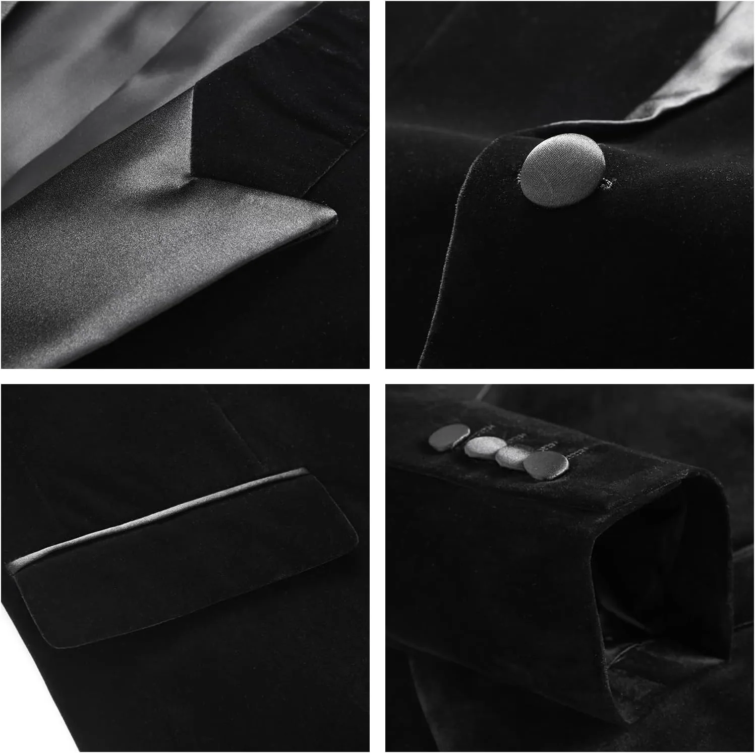 Mens Velvet Suits 2 Piece Slim Fit for Men Tuxedo Blazer Peaked Lapel One Button Wedding Dinner Jacket & Pants Suits