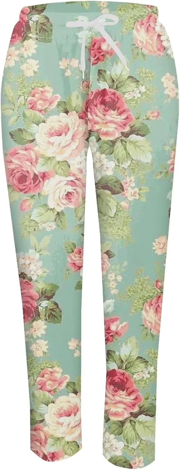 Mid Rise Cropped Linen Pants Summer Length Pants for Women Plus Size Wide Leg Palazzo Pants