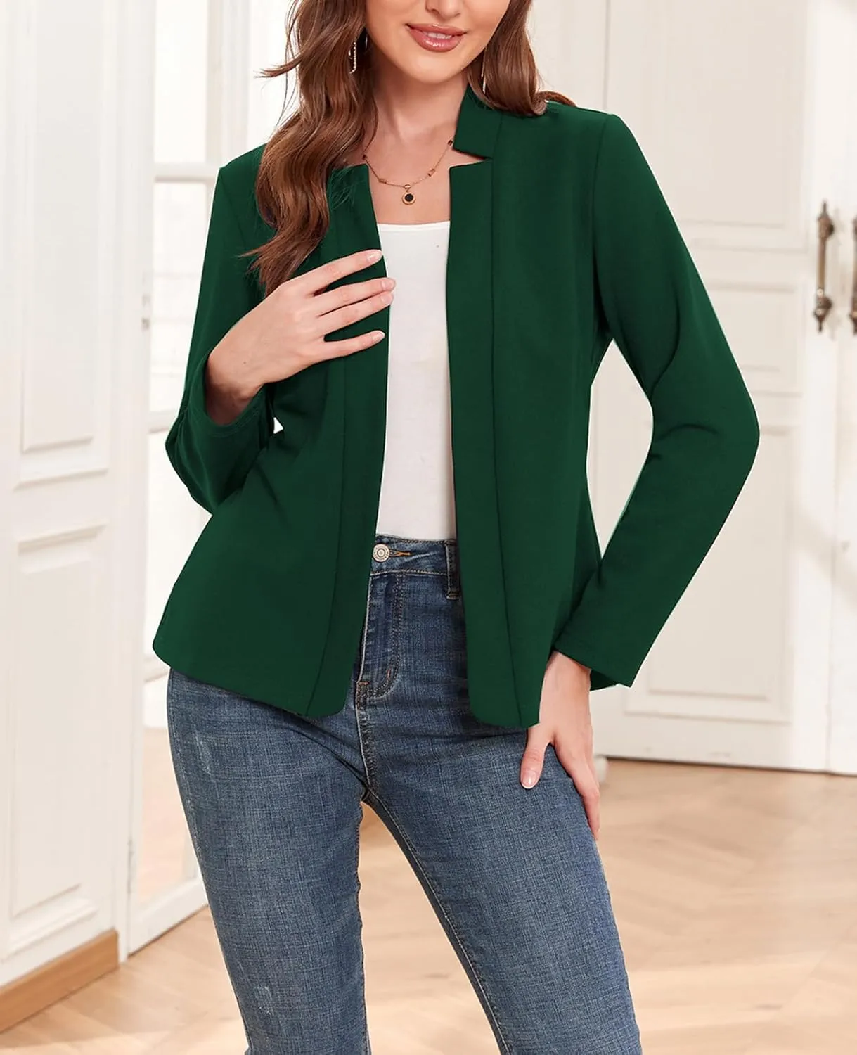 MINTLIMIT Women's Casual Blazer Long Sleeve Open Front Business Work Office Blazer Jacket with Pockets 2025