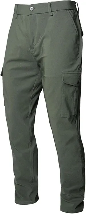 Muscularfit Tactical Pants for Men Stretch Solid Cotton Cargo Pant Causal Multi Pockets Buckle Zipper Sweatpants Trousers