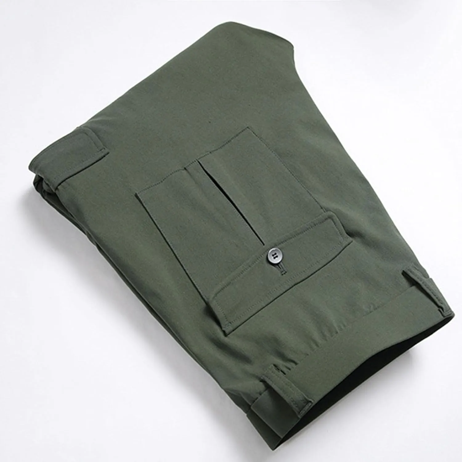 Muscularfit Tactical Pants for Men Stretch Solid Cotton Cargo Pant Causal Multi Pockets Buckle Zipper Sweatpants Trousers