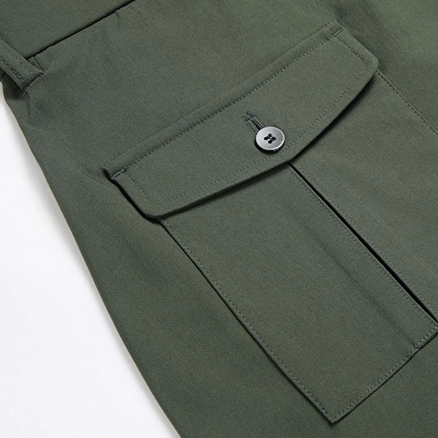 Muscularfit Tactical Pants for Men Stretch Solid Cotton Cargo Pant Causal Multi Pockets Buckle Zipper Sweatpants Trousers