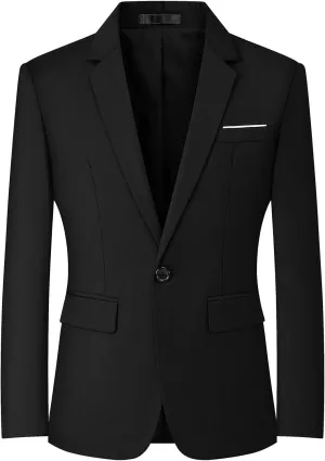 Mylldey Mens Blazers Slim Fit Business Casual Men Suit Sport Coat One Button Travel Blazer Lightweight Suit Jacket