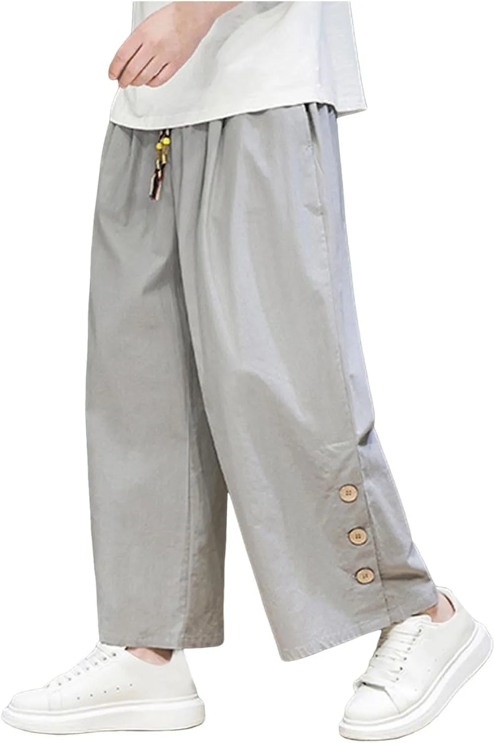 Ninja Pants Harem Men Summer Wear Lounge Linen Hip Hop Hippie Trousers Mens Beach for Everyday Bohemian Cotton