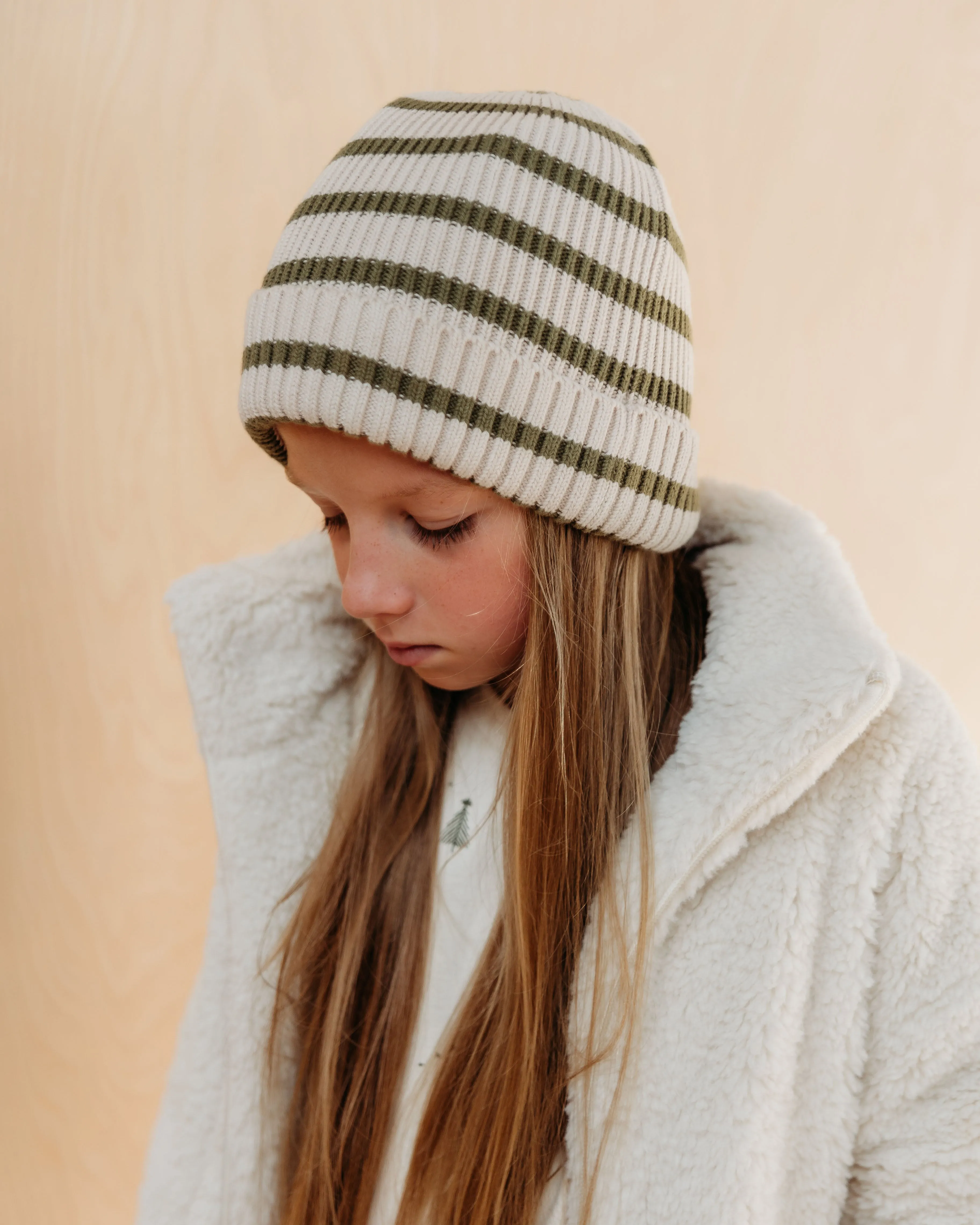 Olive Stripe Noa Beanie