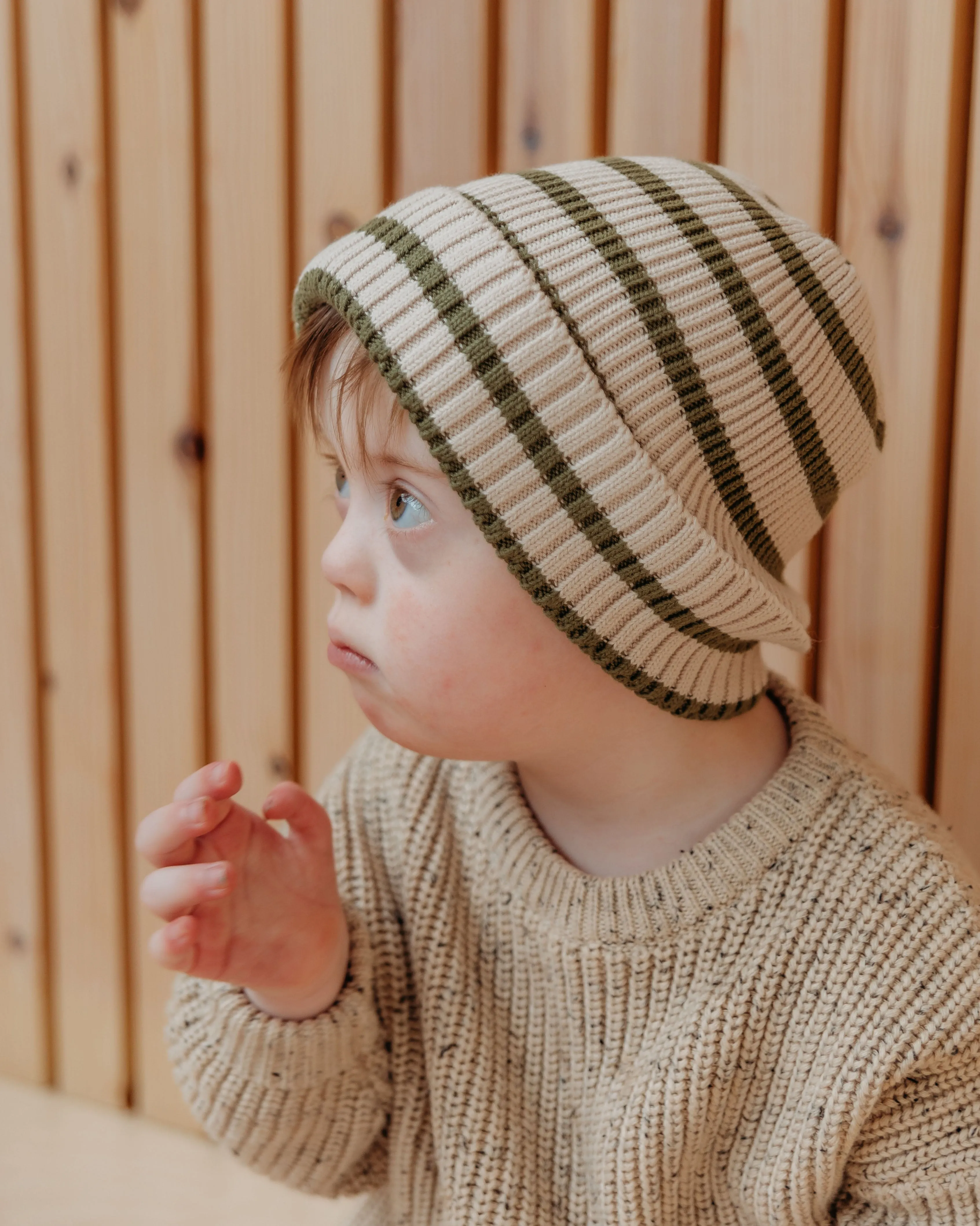 Olive Stripe Noa Beanie