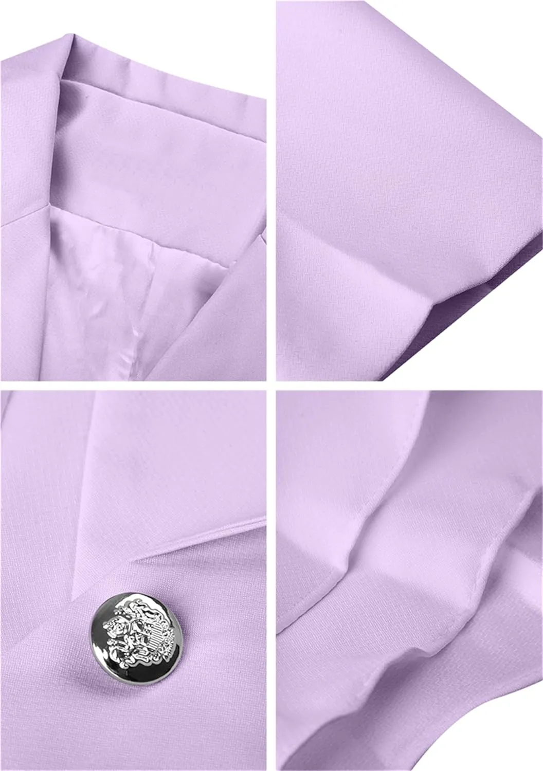 OMZIN Women Casual Suit Jacket Dressy Double Notch Lapel Jacket Single Button Peplum Comfy Blazer