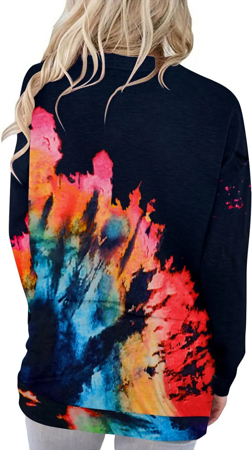 onlypuff Women's Pocket Shirt Graphic Tunic Tops Sweatshirts
