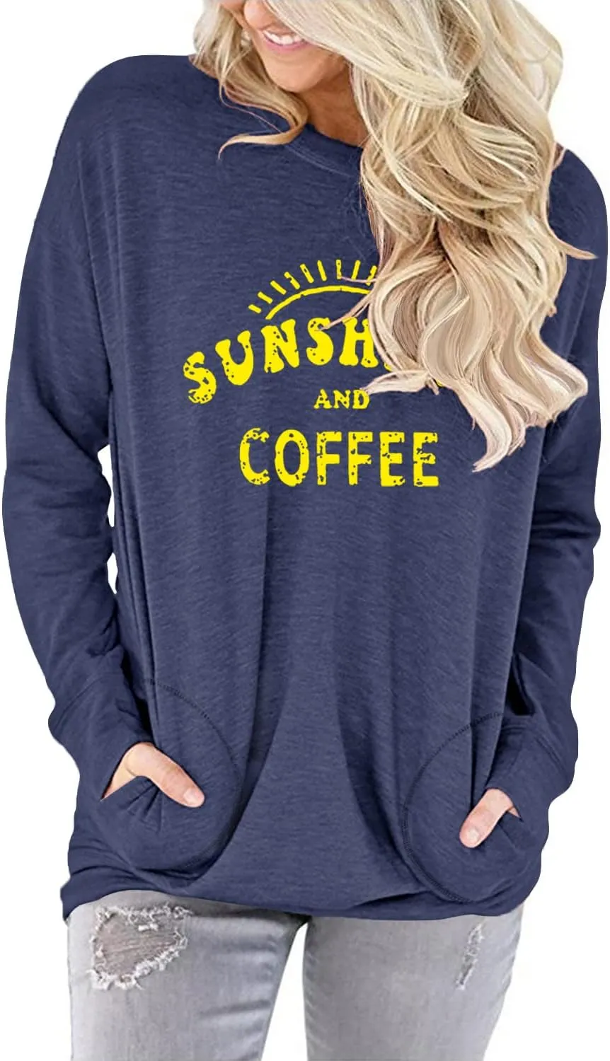 onlypuff Women's Pocket Shirt Graphic Tunic Tops Sweatshirts