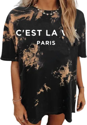 Oversized T Shirts for Women Short Sleeve Summer Loose Vintage Graphic Tees