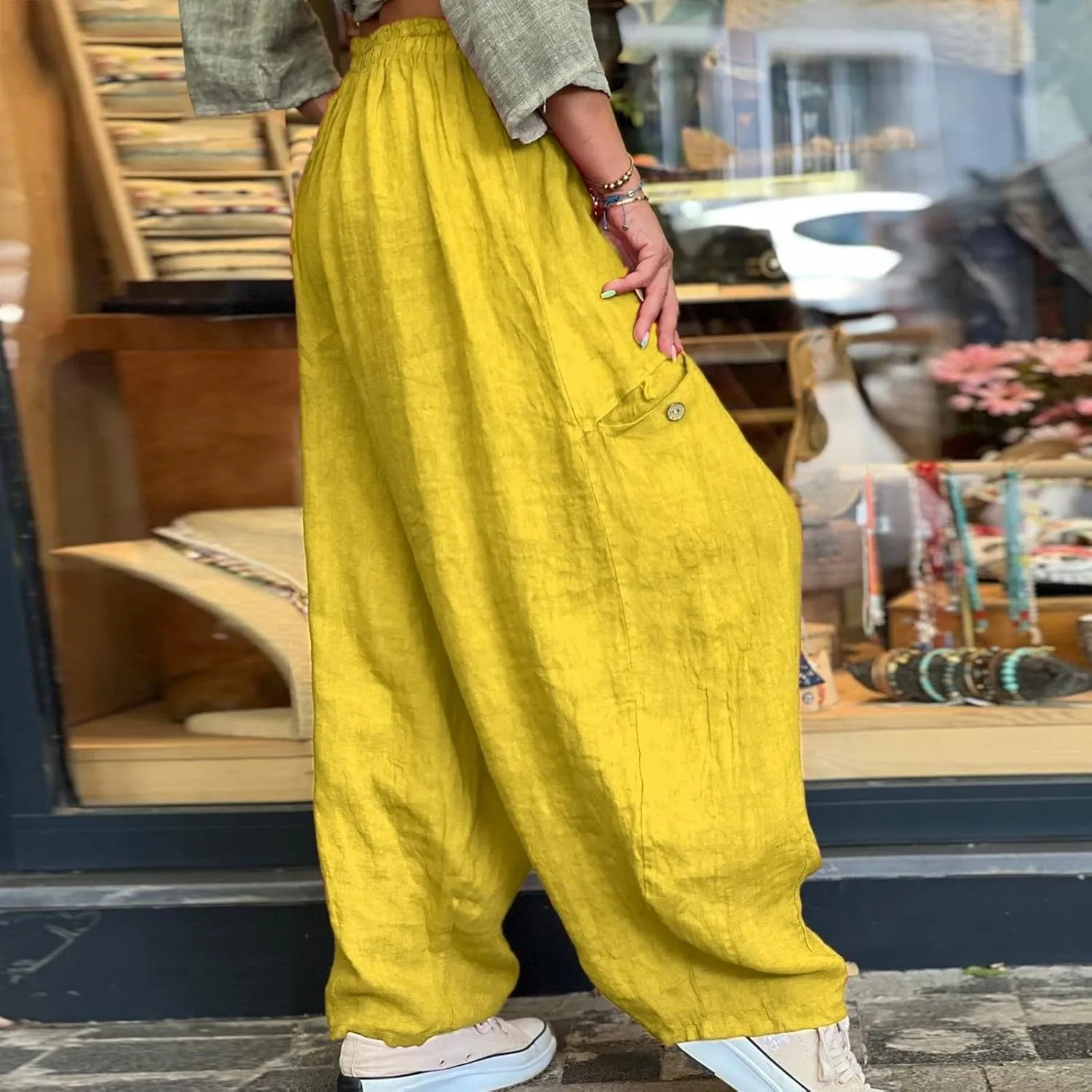 Pants Linen Women Summer Cotton Linen Summer Pant Womens Lightweight Cotton Trousers for Summer