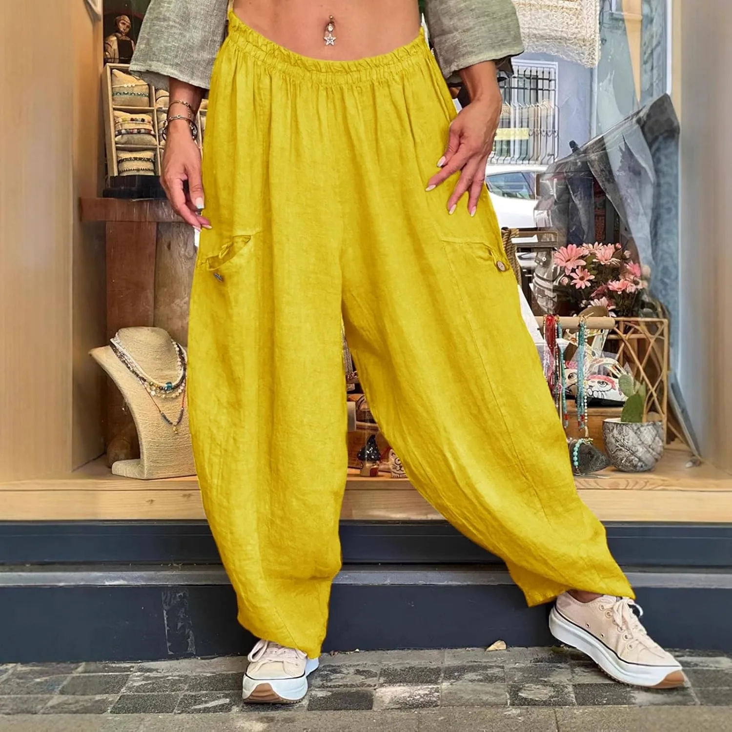 Pants Linen Women Summer Cotton Linen Summer Pant Womens Lightweight Cotton Trousers for Summer