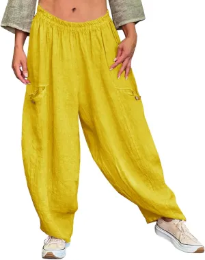 Pants Linen Women Summer Cotton Linen Summer Pant Womens Lightweight Cotton Trousers for Summer
