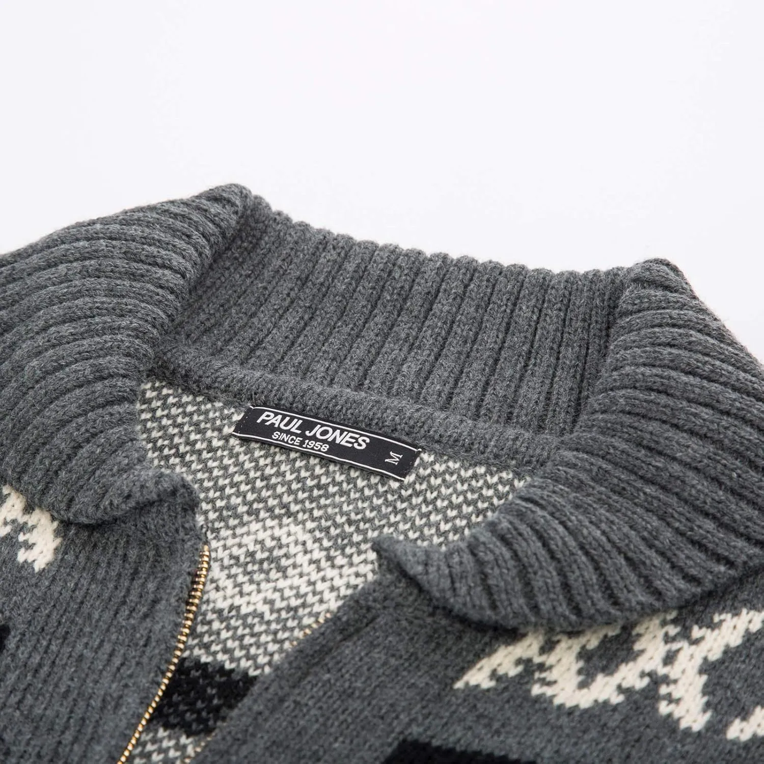 PJ Paul Jones Men's Casual Curling Sweater Cardigans Button Down Knitted Sweater