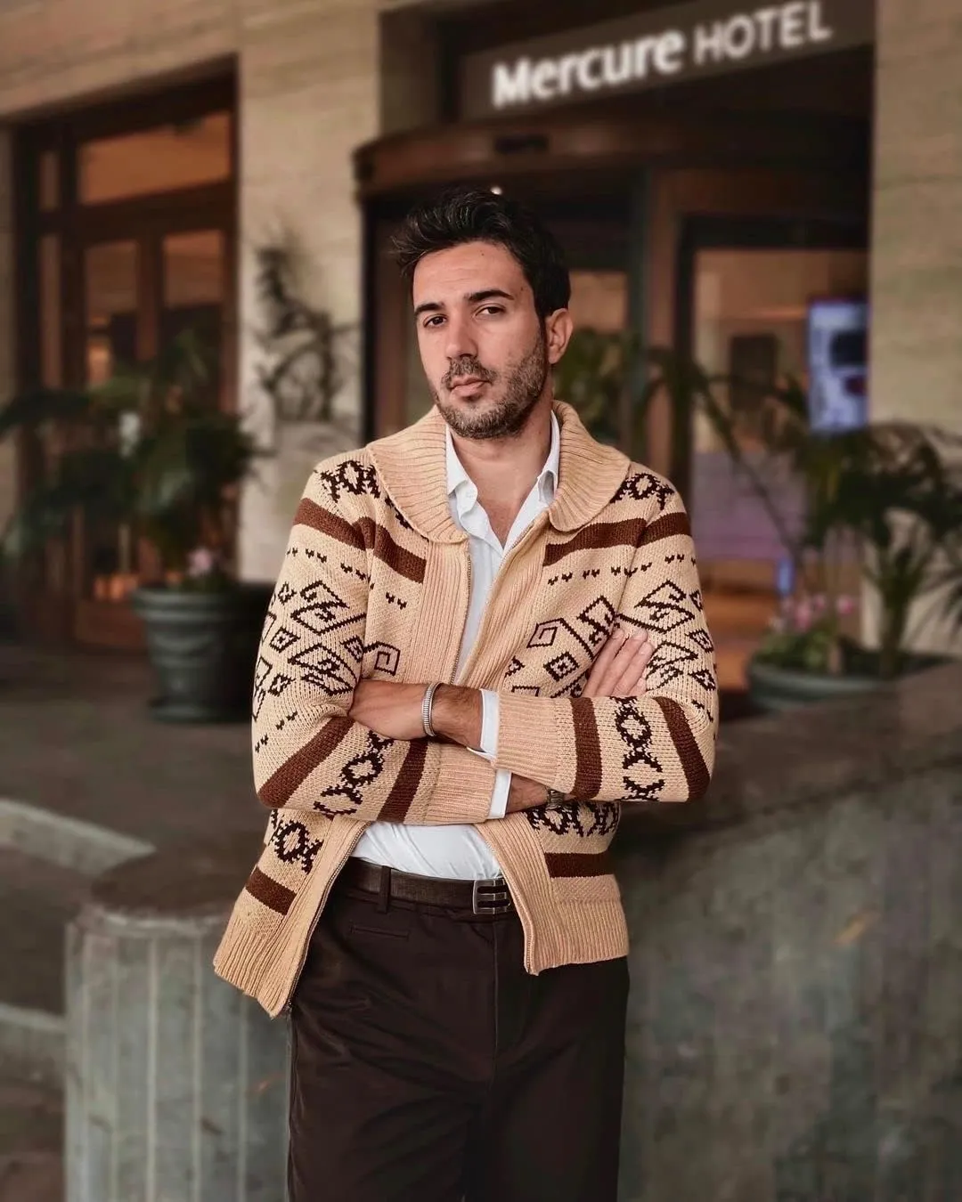 PJ Paul Jones Men's Casual Curling Sweater Cardigans Button Down Knitted Sweater