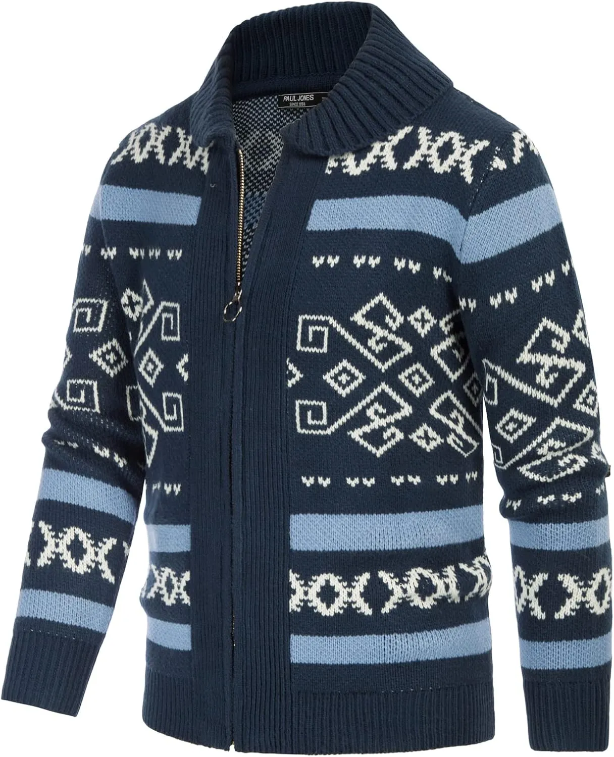 PJ Paul Jones Men's Casual Curling Sweater Cardigans Button Down Knitted Sweater