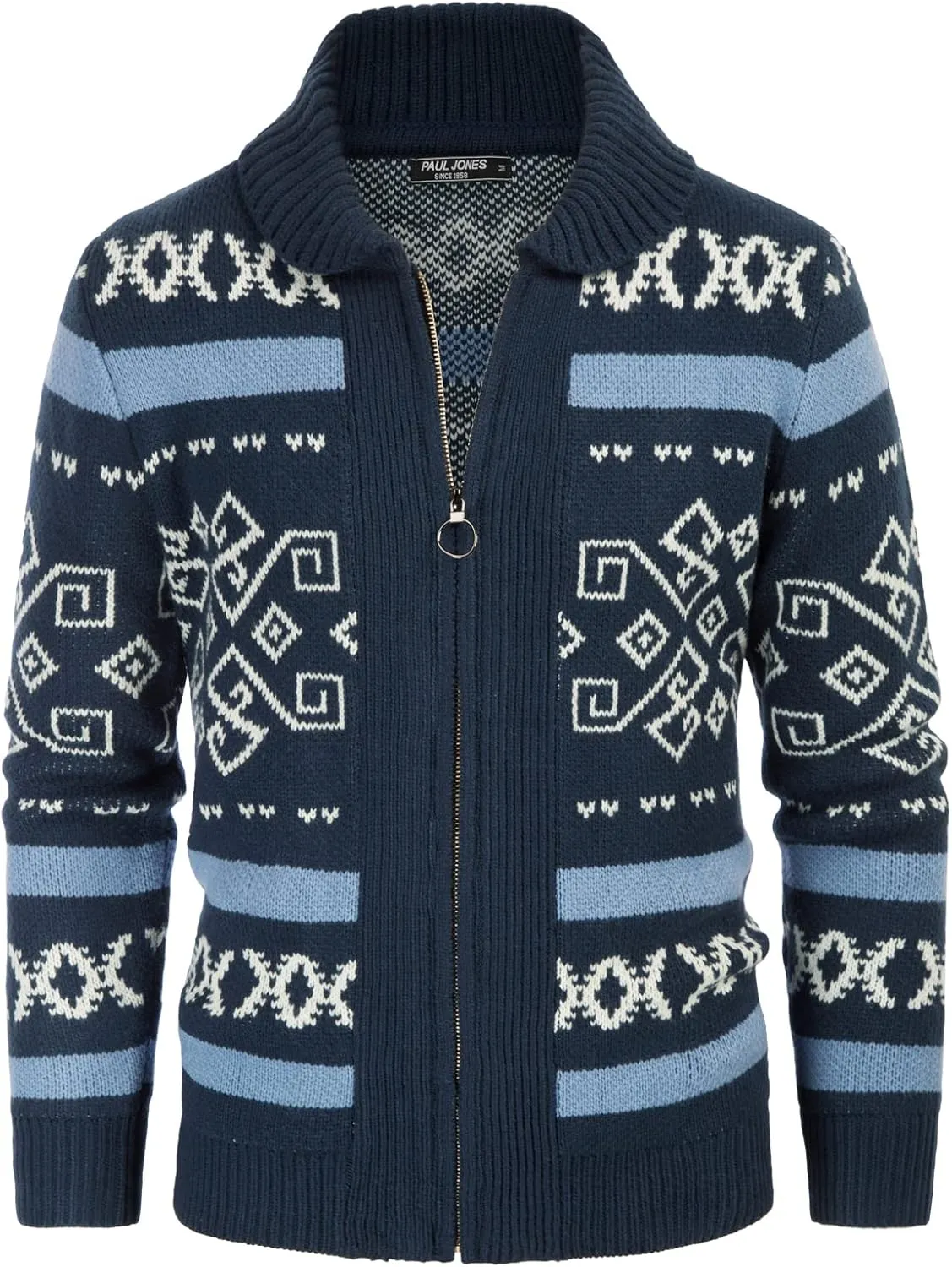 PJ Paul Jones Men's Casual Curling Sweater Cardigans Button Down Knitted Sweater