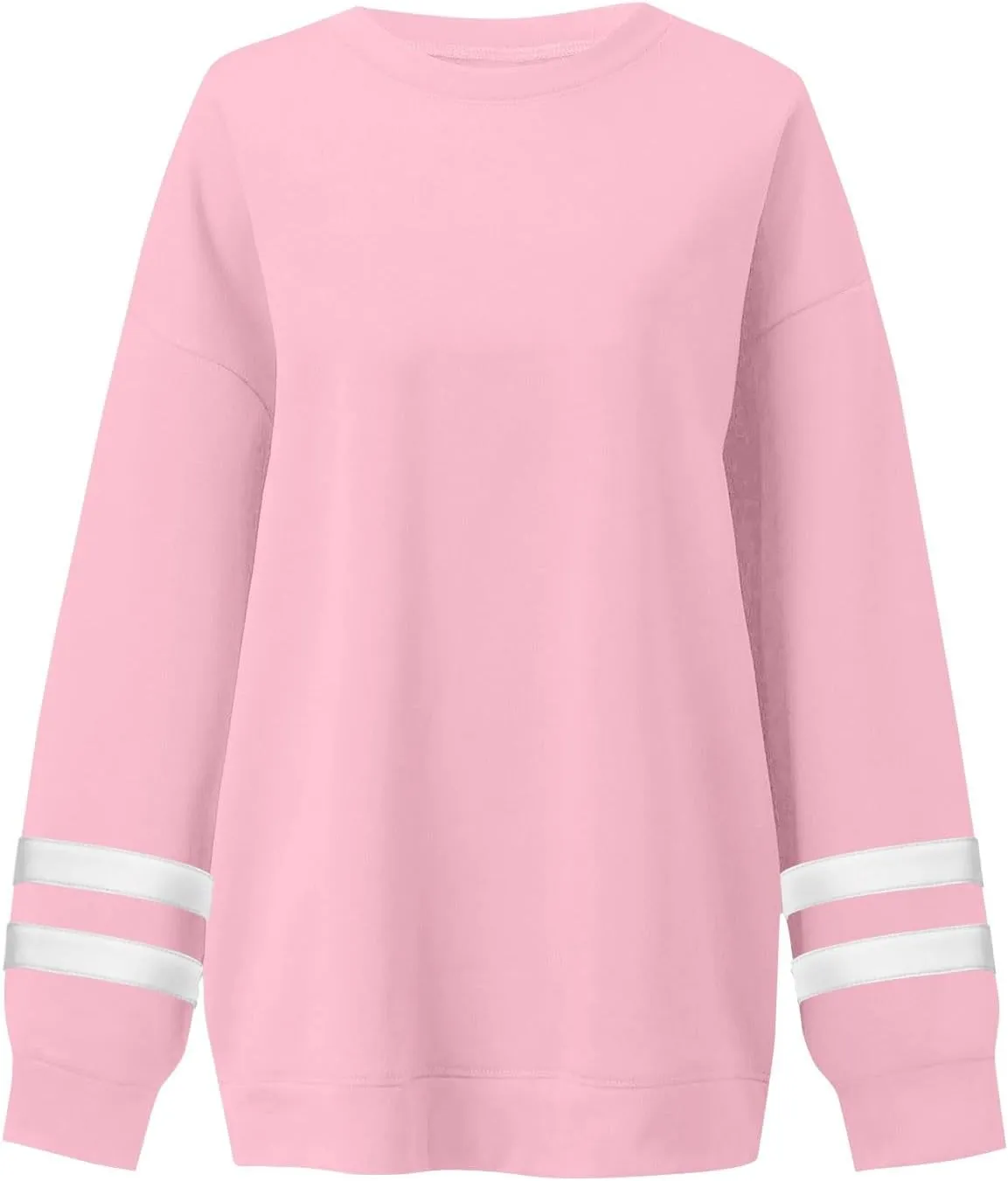 Plus Size Sweaters for Women Oversized Color Block Fleece Sweater Comfy Y2k Crewneck Sweatshirt Long Sleeve Pullover