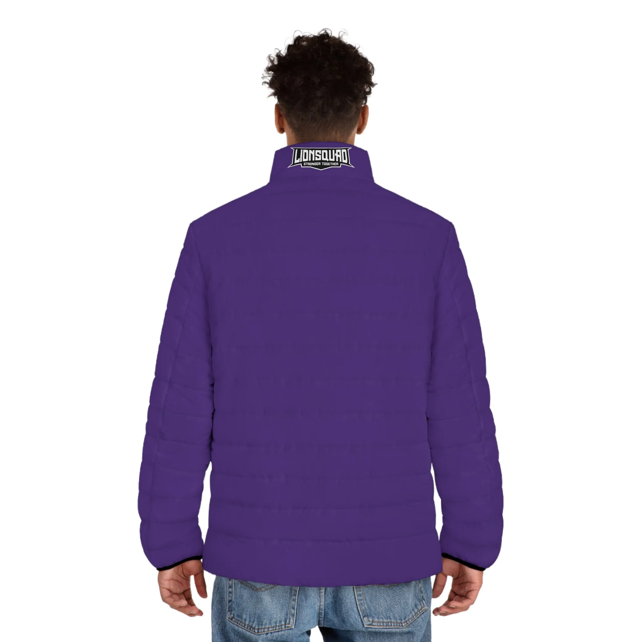Purple "LIONSQUAD" Men's Puffer Jacket