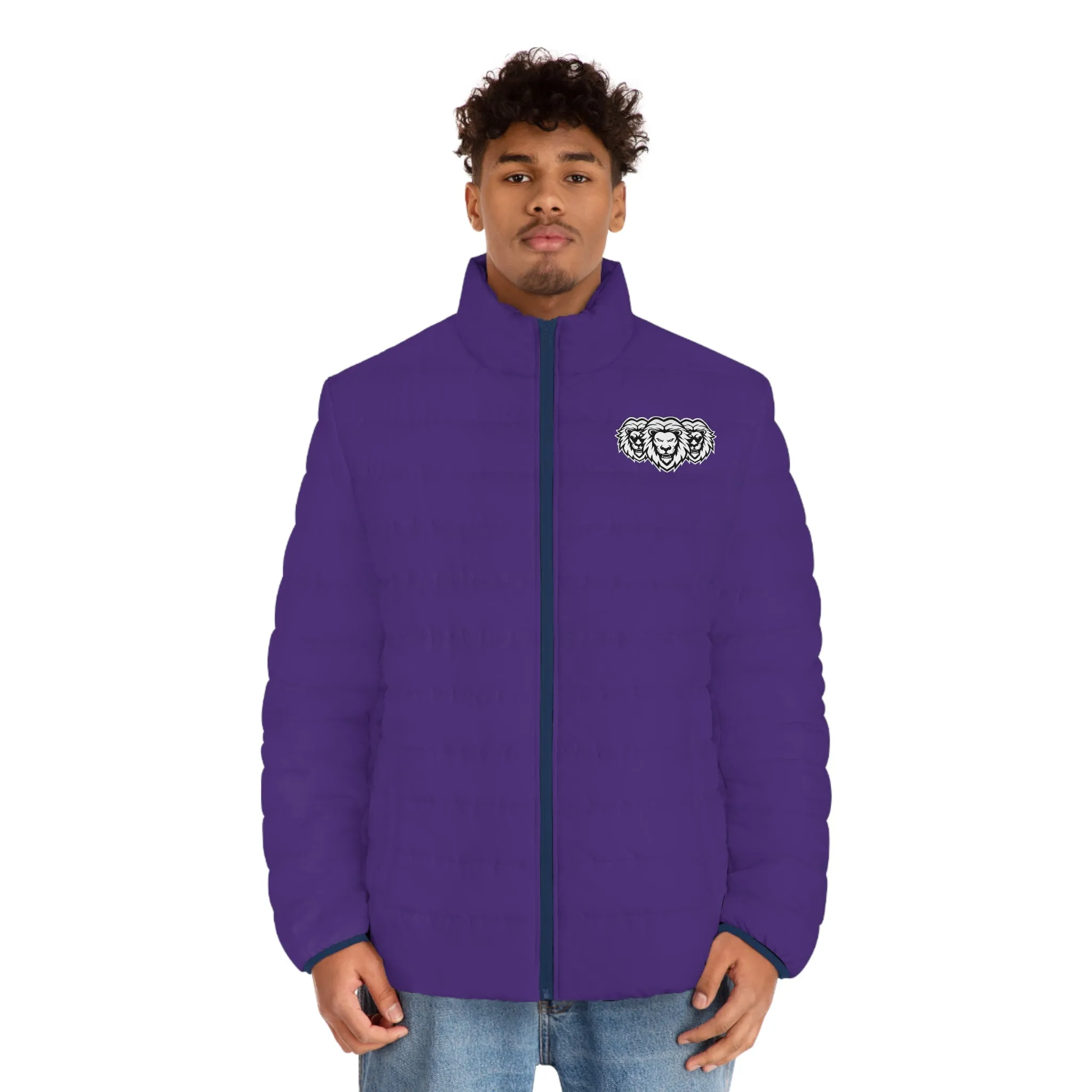 Purple "LIONSQUAD" Men's Puffer Jacket